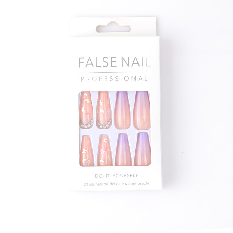 Lentejuelas de mariposa de plástico al por mayor, taladro de punto, arte de uñas largo